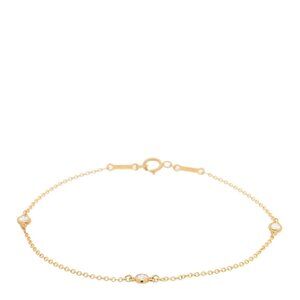 Tiffany & Co 18K Yellow Gold 3 Diamond .15ctw Diamonds by the Yard Bracelt